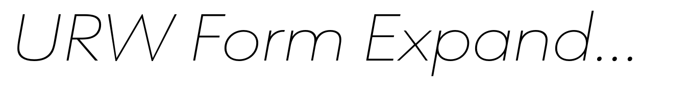 URW Form Expanded Thin Italic